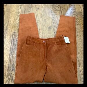 NWT The Peruvian Connection 100% Suede Pant riding Cinnamon Womens 4 Trousers
